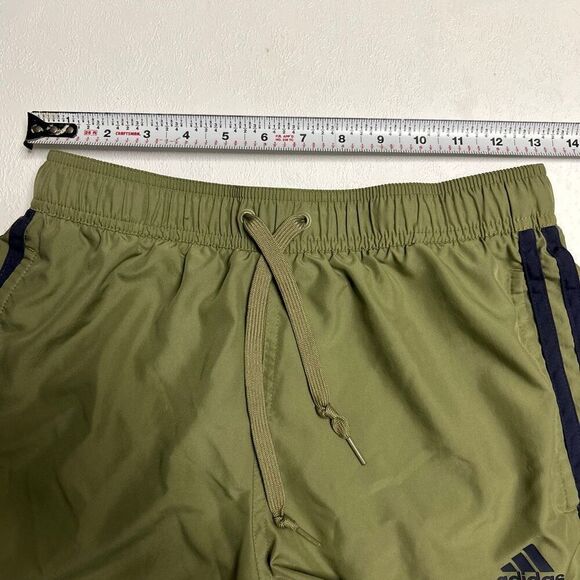 Adidas Olive Green 3-Stripes Athletic Shorts Size Small Men’s Swim Running - Picture 5 of 7